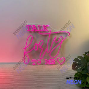 Talk Forty To Me Sign 40th Neon Sign, Birthday Decorations For Her Gifts Talk 40 to me Custom LED Neon Sign Light Up Sign Home Decor Party