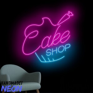 Cake Shop Neon Sign, Cupcake Shop Led Sign, Cupcake Open Neon Light, Cupcake Bakery Led Light, Cake Store Wall Art, Cake Bakery Wall Decor