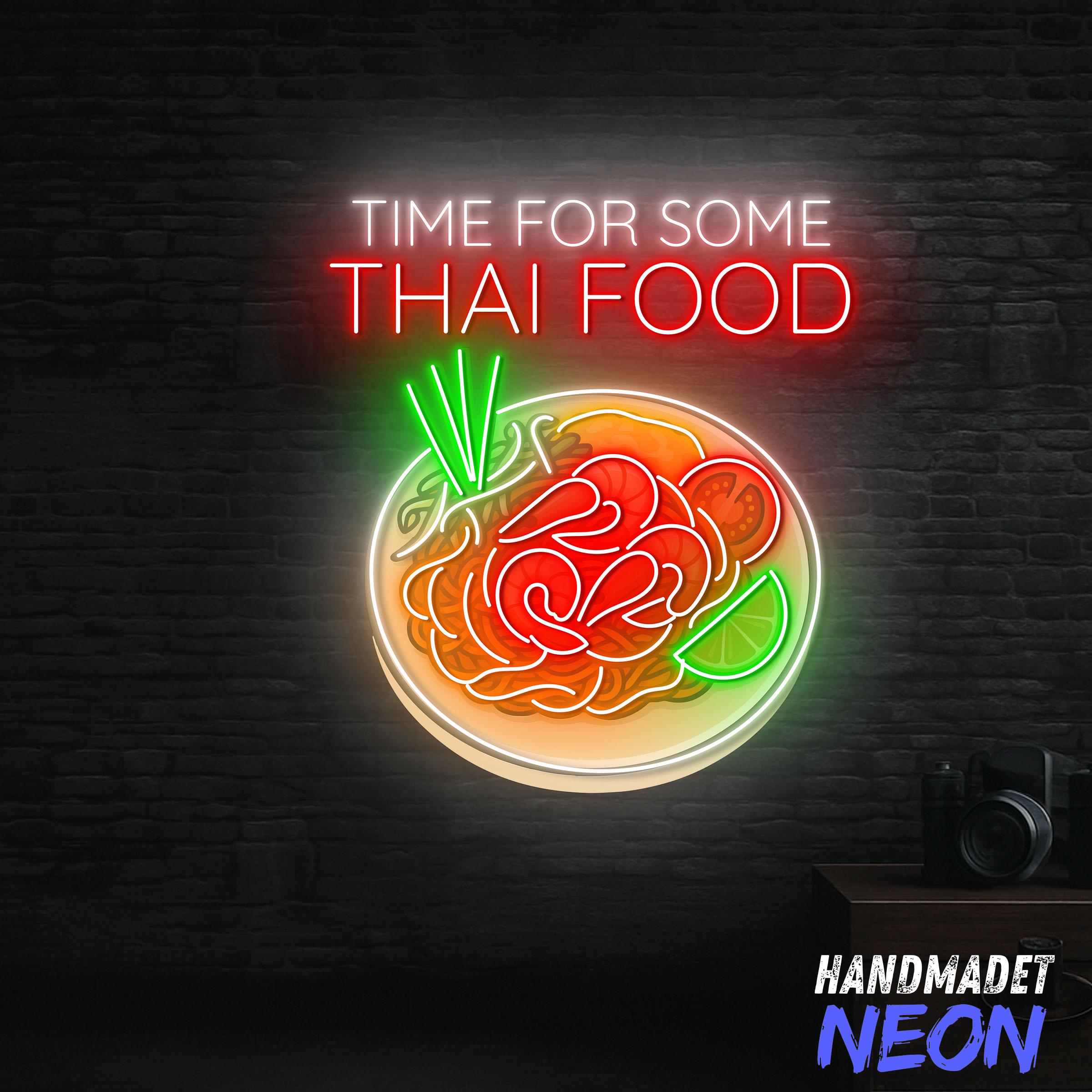 Thai Food Neon Sign – LED Pad Thai Light, Thai Cuisine Neon Sign