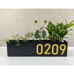 Personalized Succulent Planter House Number Sign, Succulent Box Metal Sign, Address Planter, Custom Address Planter, Metal Address Number