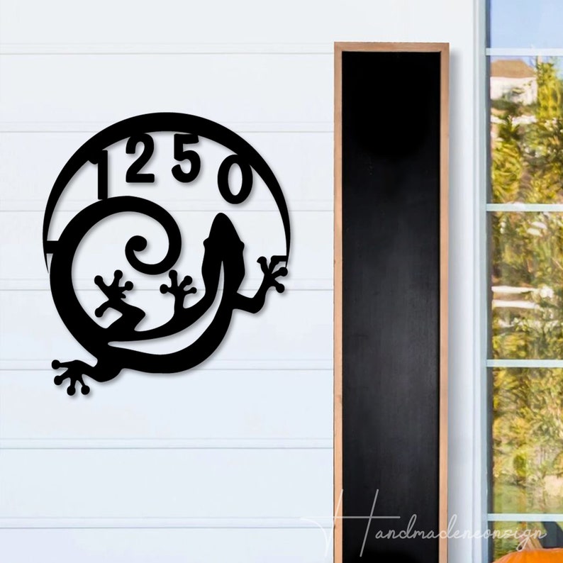 Personalized Gecko House Number, Custom Gecko Home Number Metal Wall ...