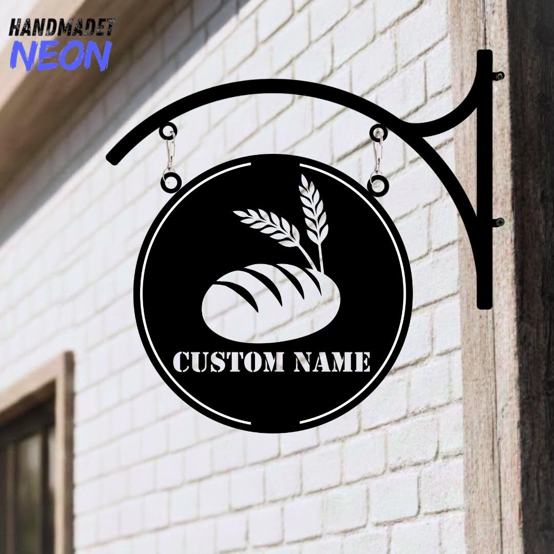 Bakery Metal Hanging Sign: Personalized Bread Shop Outdoor Sign, Pastry ...