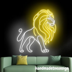 Lion Neon Sign, Lion Led Sign, Lion Animal Neon Light, Animal Lover Led Light, Lion Room Wall Art Light, Lion Home Wall Decor