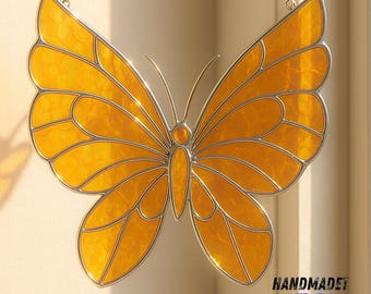 Butterfly Stained Glass: Handmade Suncatcher Window Hanging Decor