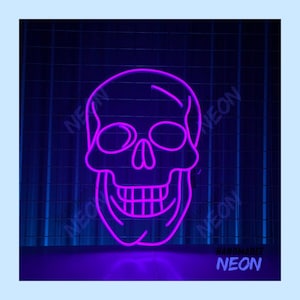 Skull Led Sign, Skull Halloween Led Sign, Wall Decor, Bar Neon Sig, Custom Neon Sign, Creepy Skull Led Sign, Halloween Decor, Halloween Sign
