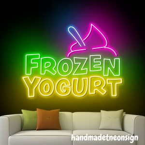 Frozen Yogurt Neon Sign, Frozen Yogurt Led Sign, Yogurt Neon Light, Custom Text Led Light, Yogurt Store Wall Art, Food Shop Wall Decor