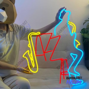 Jazz Saxophone Neon Sign, Saxophone Led Sign, Artist Neon Light, Jazz Music Led Light, Music Bar Wall Art, Music Show Home Wall Decor