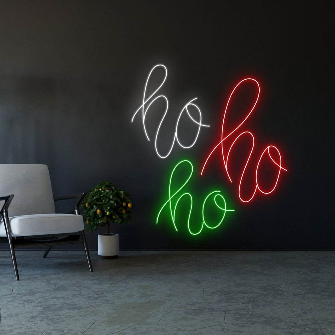 Hohoho Neon Sign Ho Ho Ho Led Sign Christmas Neon Lights Etsy