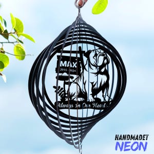 Bulldog Metal Wind Spinner, Custom Farmhouse Dog Hanging Sign, Dog Lover Yard Art, Pet Garden Decor, Outdoor Kinetic Spinner