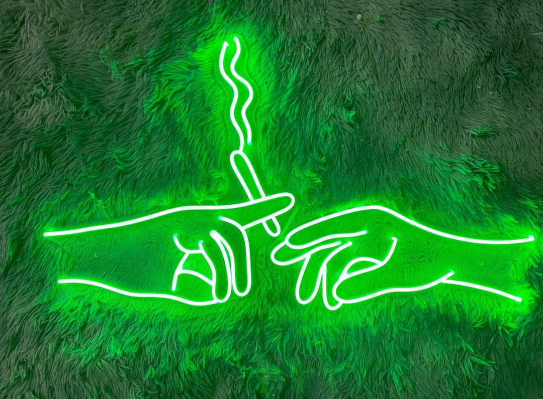 Smoking Hand Sign Smoking Hand Neon Sign, Hand Joint Led Sign, Hand With Joint Led Sign ...