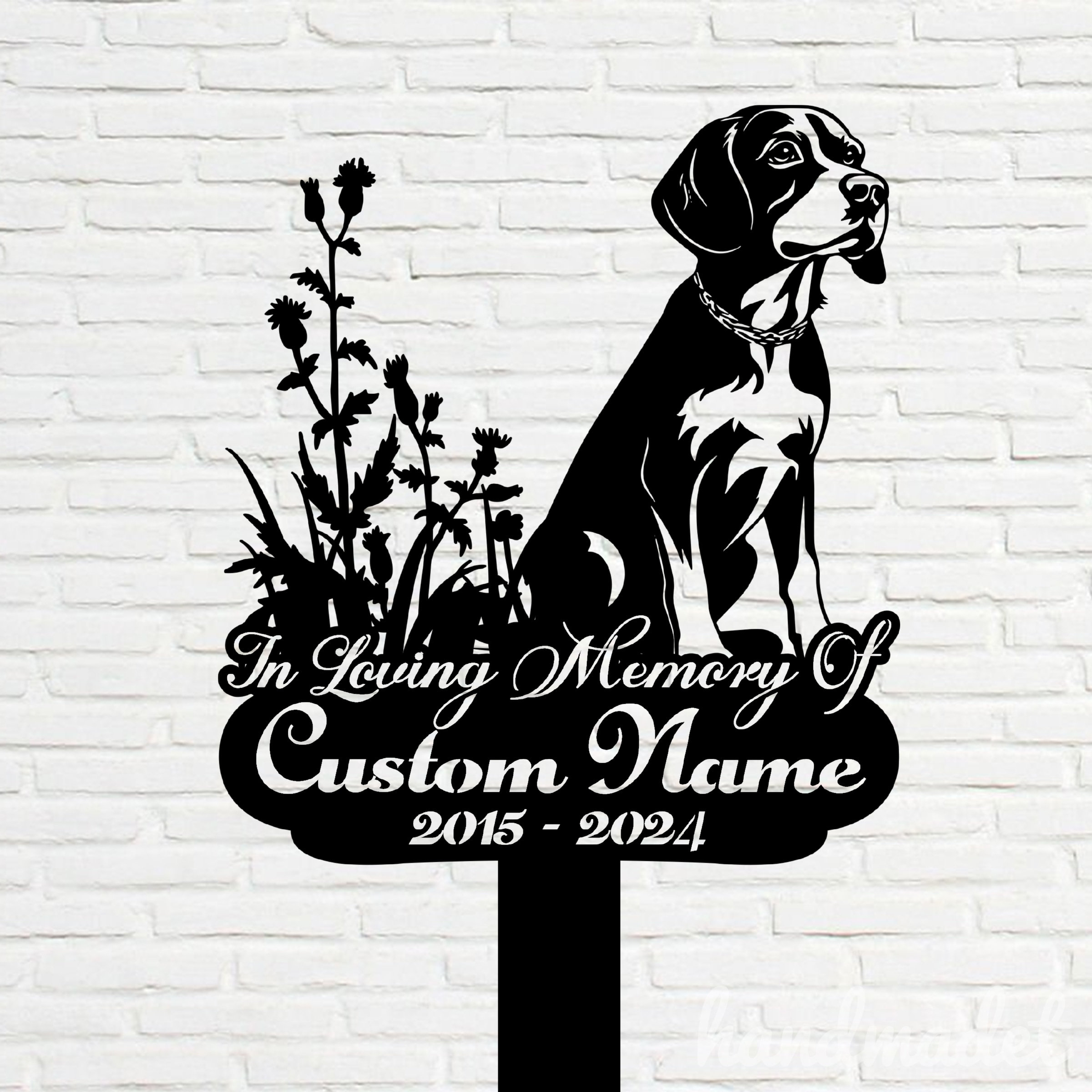 Custom Beagle Memorial Stake Metal Sign - Personalized Outdoor Beagle ...