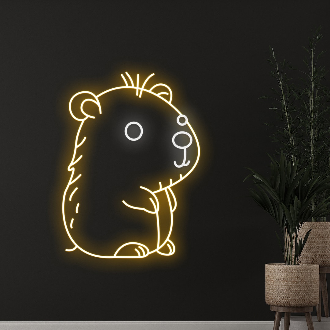 Capybara Neon Sign Hamster Led Sign Mouse Led Light Rat Etsy UK