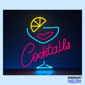Cocktails Neon Sign Cocktail Bar Led Sign, Cocktail Text Led Light, Cocktail Open Neon Light, Bar Pub Wall Art Light, Party House Wall Decor