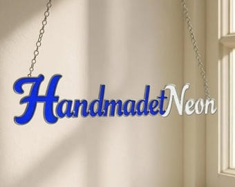 Custom Stained Glass Suncatcher Name Sign - Personalized Hanging Window Art - Handmade Custom Text Gift