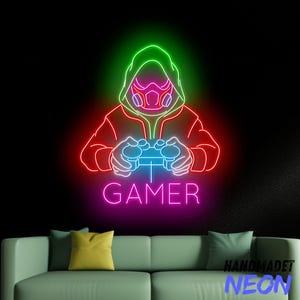 Gamer Neon Sign, Playing Game Led Sign, Gaming Led Light, Gamer Neon Light For Gaming Room Wall Art, Game Room Home Wall Decor
