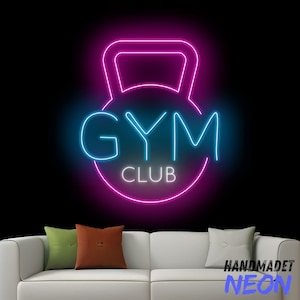Gym Club Neon Sign, Kettlebell Led Sign, Gym Room Led Light, Kettlebell Neon Light For Gym Room Decor, Gym Wall Art, Home Wall Decor