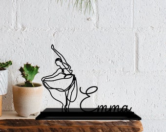 Custom Dancer Line Art Table Decor, Dancing Metal Shelf Decor Home, Dancer Table Office Decor, Dancer Home Decor, Office Bookshelf Decor