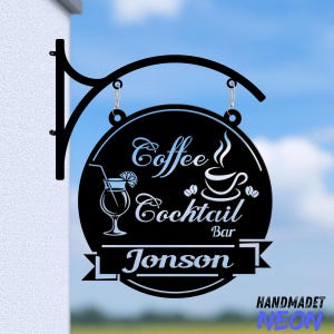 Custom Metal Coffee Bar Sign: Rustic Cafe Decor