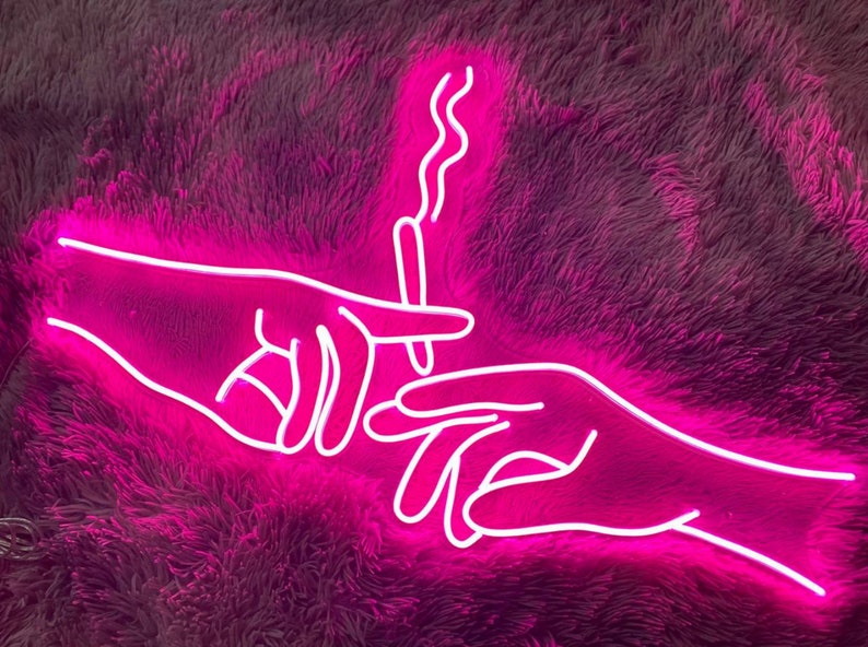 Smoking Hand Sign Smoking Hand Neon Sign, Hand Joint Led Sign, Hand With Joint Led Sign ...