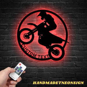 Personalized Motocross 3D Led Light with custom Name & Number, Dirt Bi –  Unitrophy