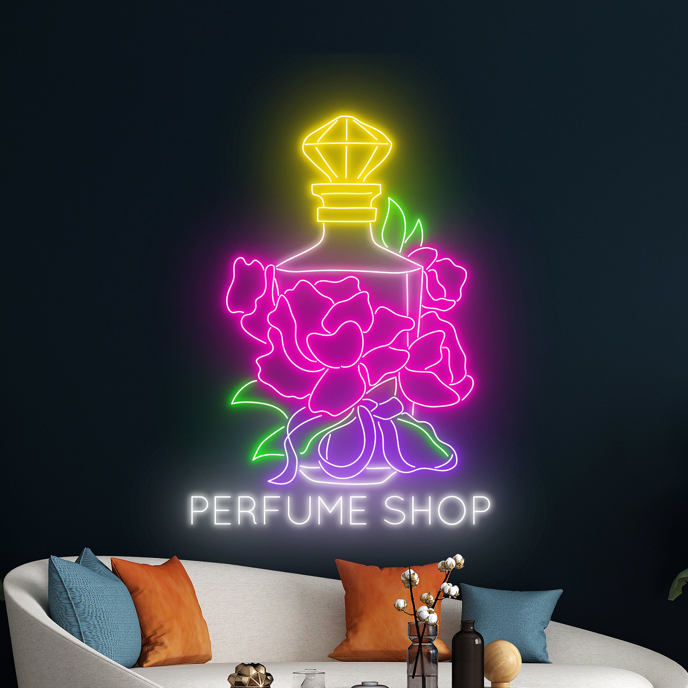 Insegna al neon a led personalizzata, insegna luminosa da parete artistica personalizzata per la decorazione della parete della camera da letto della camera (Opzionale 40-150cm, 1-3 riga di testo