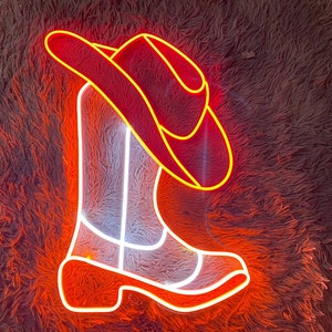 Cowboy Boots Led Sign, Cowboy Boots Led Sign, Wall Decor, Cowboys Neon Sig, Custom Neon Sign, Restaurant Led Sign, Cowboy Boots Led Signs
