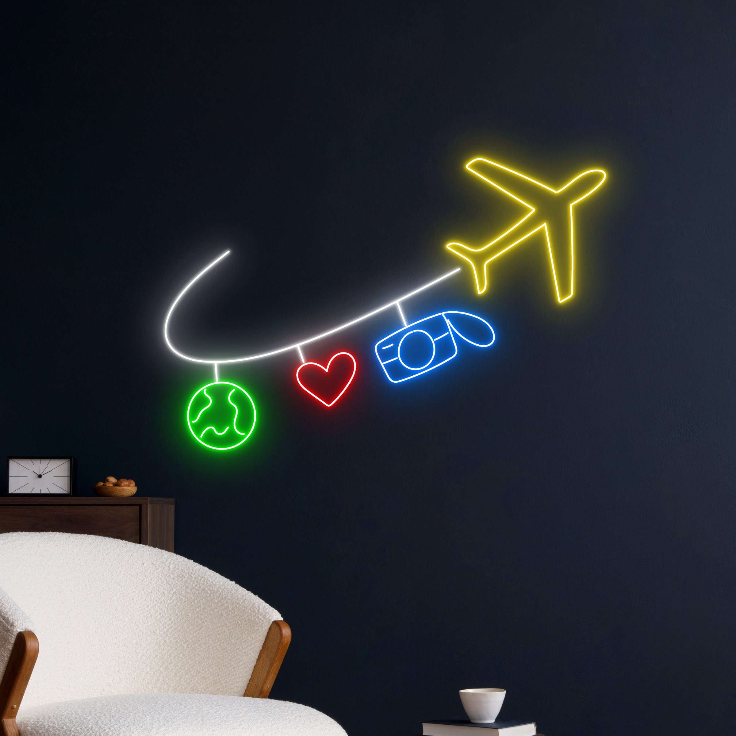Airplane Travel Neon Sign, Airplane Led Sign, Airplane Wall Decor ...