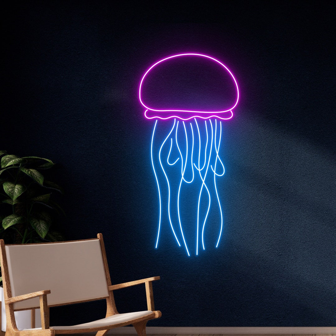 Jellyfish Neon Sign, Jellyfish Led Sign, Jellyfish Led Light, Jellyfish