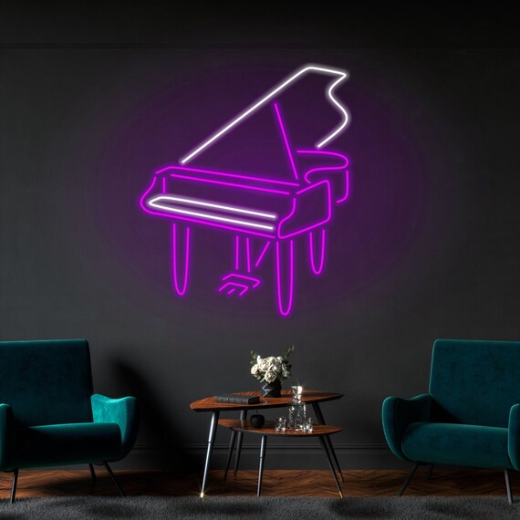 Piano Led Neon Sign Neon Custom Wall Decor Handmade Neon Sign