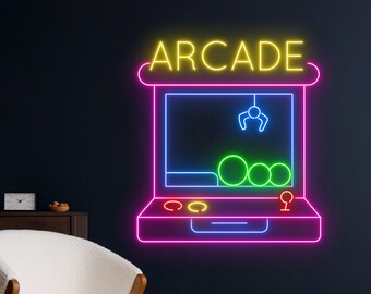 Arcade Night Neon Sign, Arcade Led Sign, Arcade Game Led Light, Gaming ...