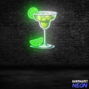 Margarita Neon Sign, Custom LED Cocktail Wall Light, Light Decor for Restaurant, Cocktail Bar Decor