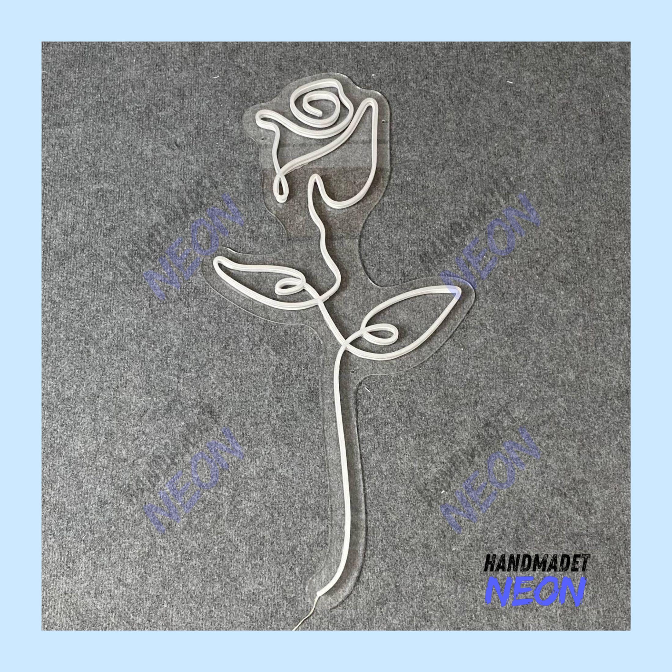 Led Light Sign Roses Rose Flower Neon Light Sign. LED Custom- Gift for Her, Unique Hand ...