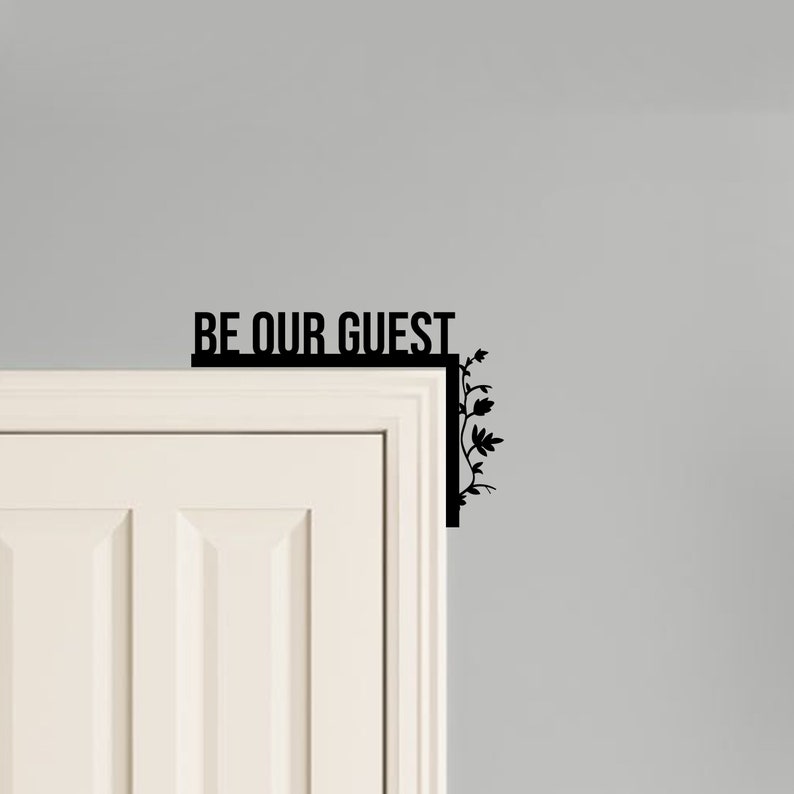 Personalized Guest Room Door Corner Sign, Guest Metal Door Topper ...