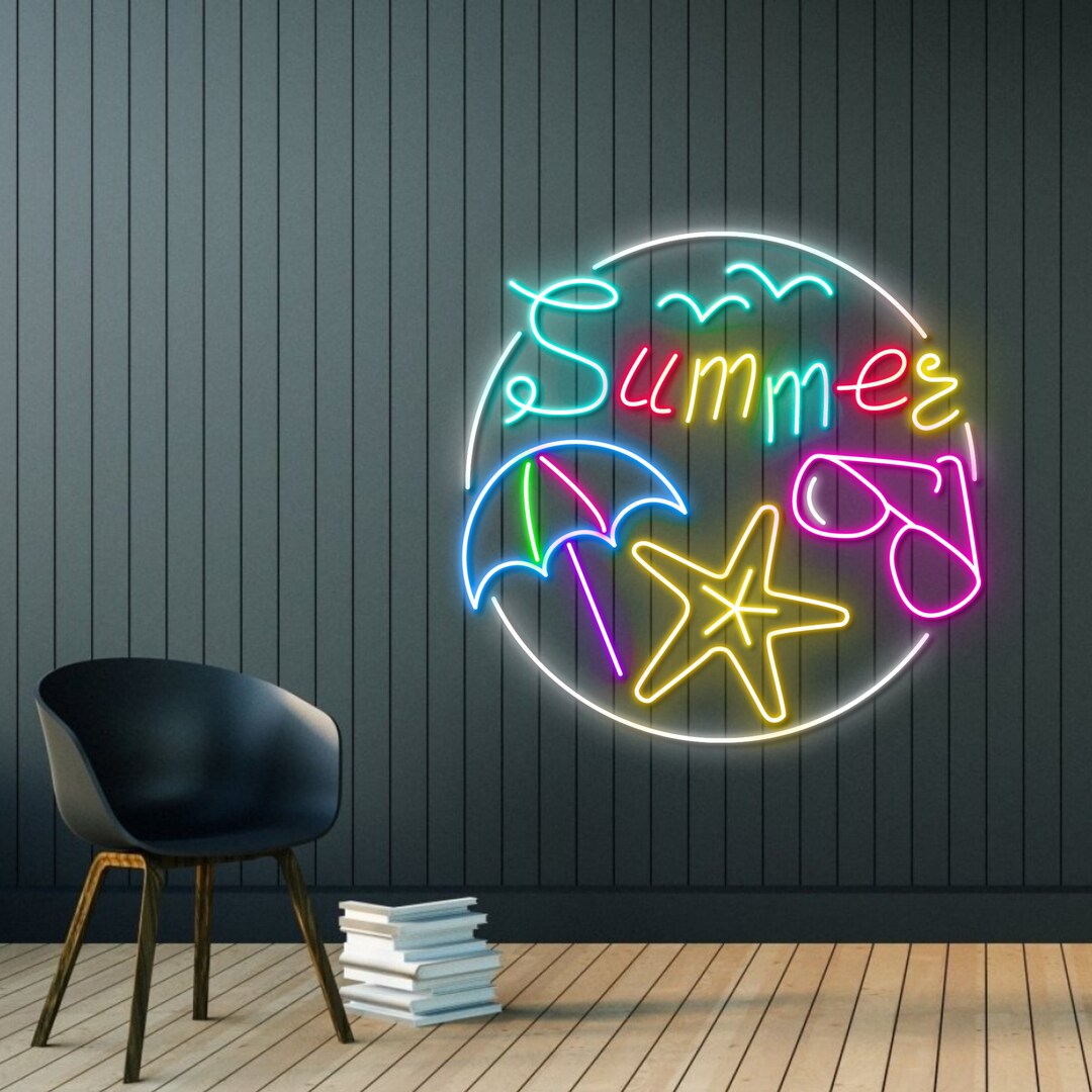 Summer Neon Sign, LED Neon Sign, Summer Party Decor, Hello Summer