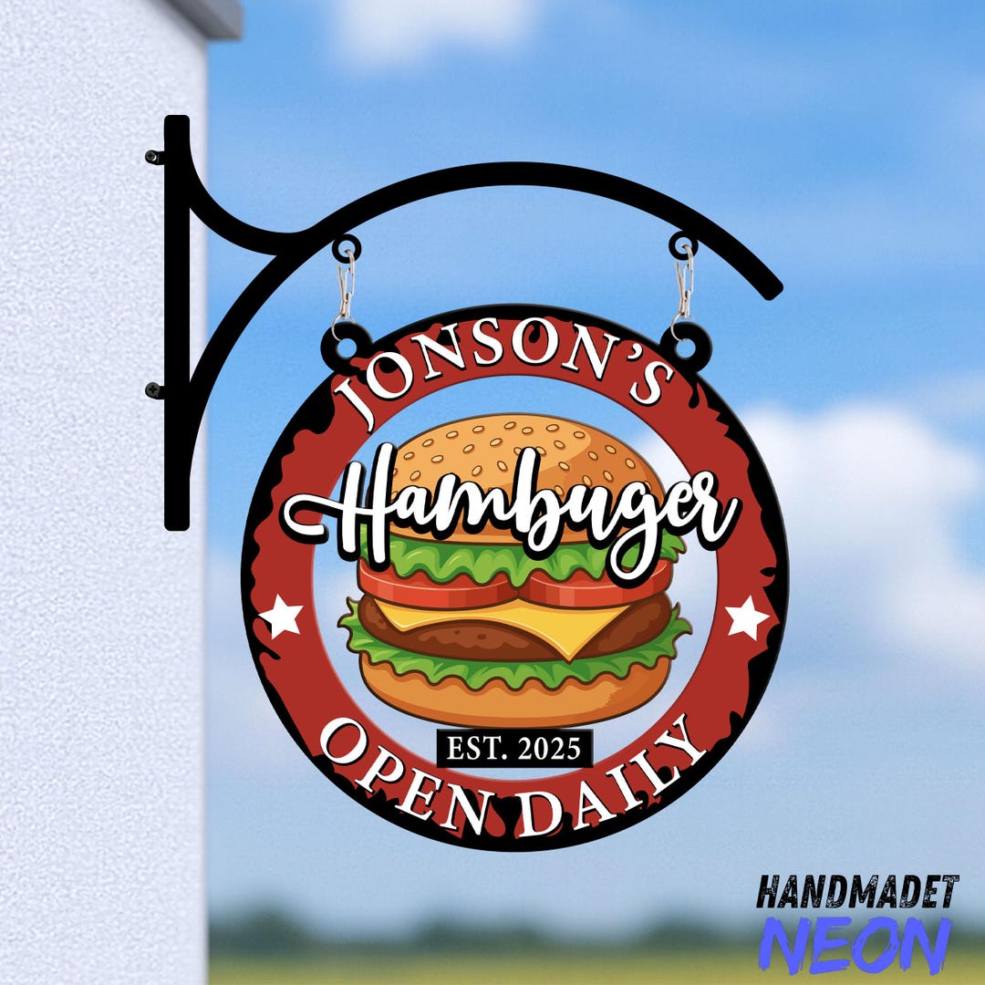 Custom Burger Shop Metal Sign: Personalized Fast Food Decor - Etsy