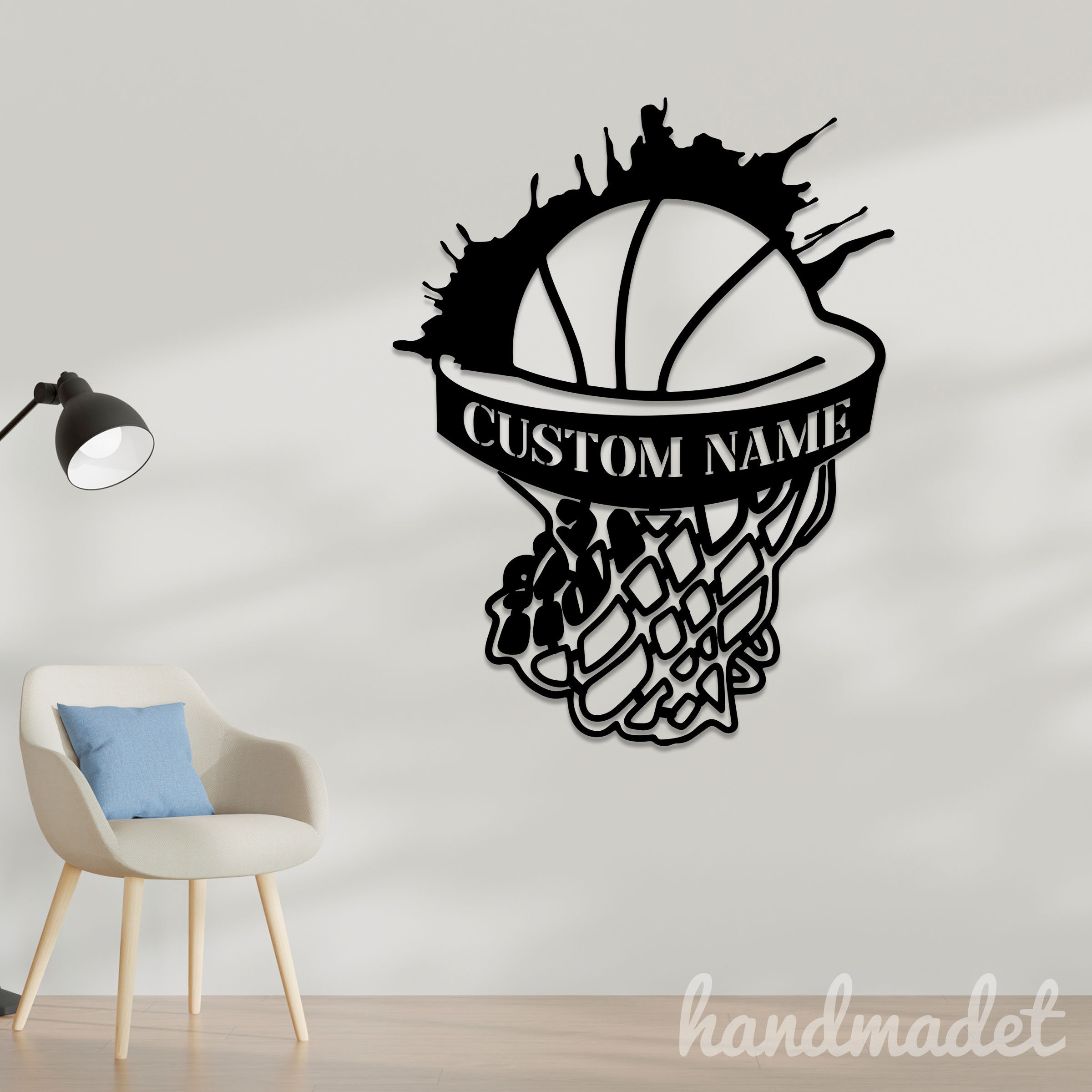 Red Basketball Sign Personalized Basketball Metal Sign, Basketball Ball Metal Light ...
