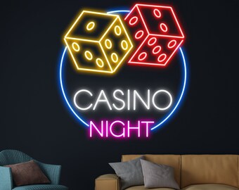 カジノナイトネオンサイン、カジノナイト LED ライト、カジノネオン