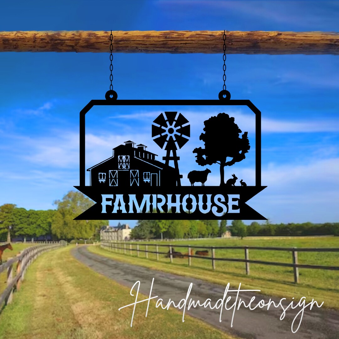 Custom Outdoor Farmhouse Metal Wall Art Hanging personalized