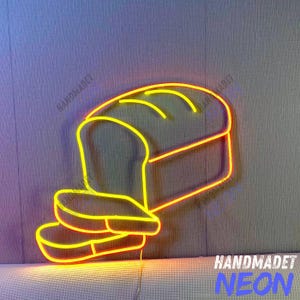 Bread Neon Sign, Custom Bread LED Wall Light For Bakery Shop, Bread Lover Wall Art Decor, Fresh Baked Bread Neon Sign, Hot Bread Wall Sign