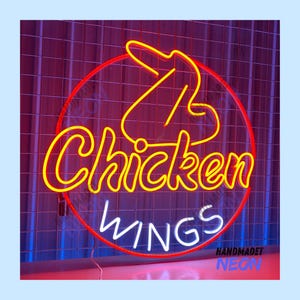 Chicken Wings Neon Sign, Fried Chicken Wings Led Sign, Chicken Led ...