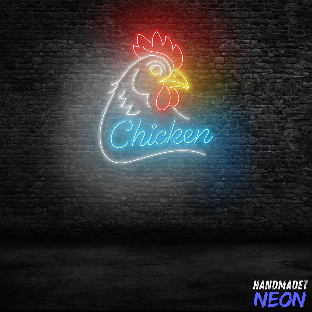 Chicken Neon Sign, Fried Chicken Neon Sign, Custom Neon Signage for ...