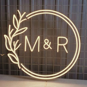 Custom Initials Wedding Neon Sign, Wedding Neon Sign Personalized Gifts, Wedding Neon Sign Name, Wedding Decor Last Name Sign, Led Signs