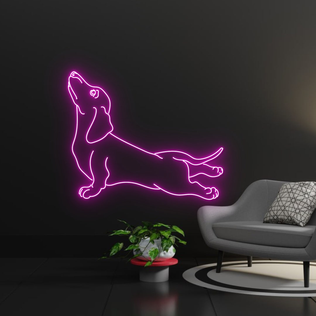 Dachshund Yoga Pose Neon Signs Dachshund LED Lights Etsy