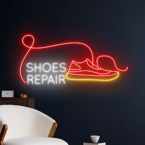 Shoes Repair Neon Sign, Sneaker Shoes Shop Open Neon Light, Sport Shoes Open Led Sign, Fashion Room Wall Decor, Styling Shoes Neon Light