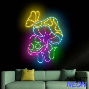Mushroom Neon Sign, Colorful Mushroom Led Sign, Mushroom Led Light, Mushroom Neon Light, Mushroom Room Wall Art, Mushroom Home Wall Decor