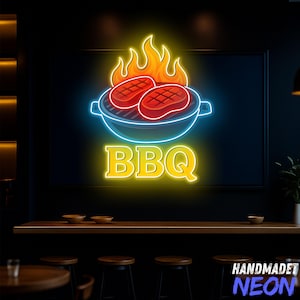 BBQ-neonbord: op maat gemaakt barbecuedecor, led-wandlamp voor restaurants, achtertuingrills