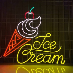 Ice Cream Neon Sign, Ice Cream Led Sign, Ice Cream Led Sign, Custom Neon Sign, Home Decor, Ice Cream Neon Decor, Nursery Neon Sign