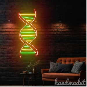 DNA Neon Sign, DNA Double Helix Led Sign, DNA Neon Light, Biology ...
