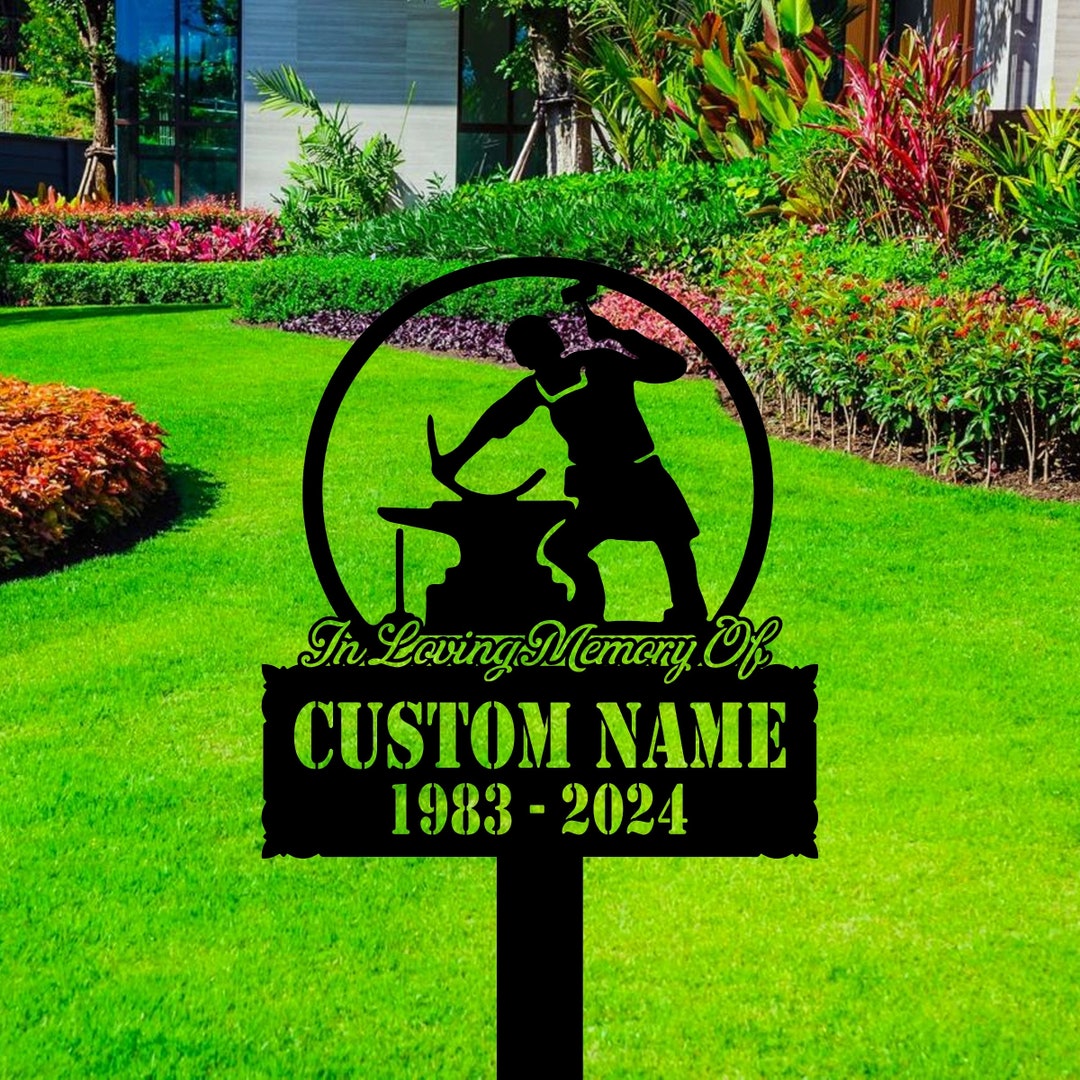 Custom Outdoor Metal Sign With Stakes Personalized Outdoor Metal Name Sign With