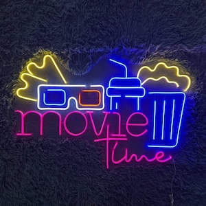 Cinema neon sign / Movie led light / Custom neon sign / Movie Time Led lights / Cinema Neon Lights / Wall Decor / Cinema Neon For Your Room